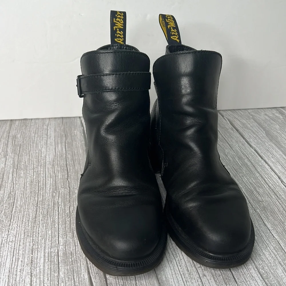 Dr. Martens Joni Ankle Strap Boots Slip On Shoes black leather size 5.5 - Picture 3 of 7